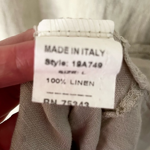 Francesca Bettini Italy Coastal Linen Midi Dress Euro Lagenlook Artsy Flowy Soft - Picture 6 of 11